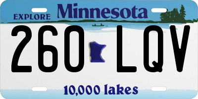 MN license plate 260LQV