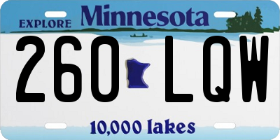 MN license plate 260LQW