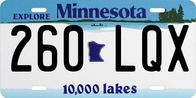 MN license plate 260LQX