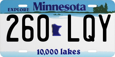 MN license plate 260LQY