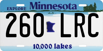 MN license plate 260LRC