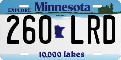 MN license plate 260LRD