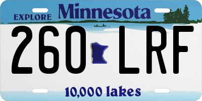 MN license plate 260LRF