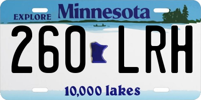 MN license plate 260LRH