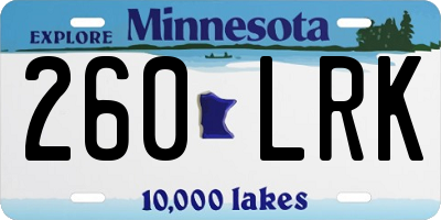 MN license plate 260LRK