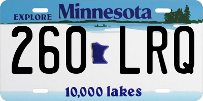 MN license plate 260LRQ