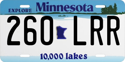MN license plate 260LRR