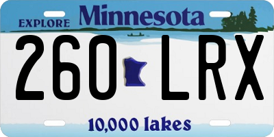 MN license plate 260LRX