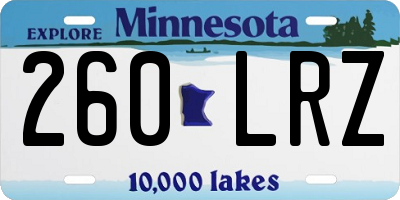MN license plate 260LRZ