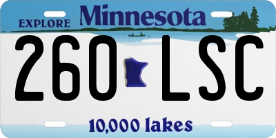 MN license plate 260LSC