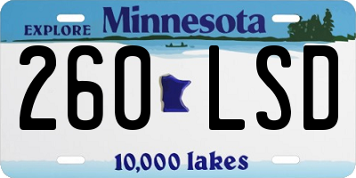 MN license plate 260LSD