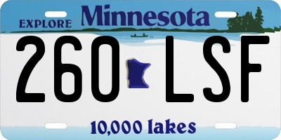 MN license plate 260LSF