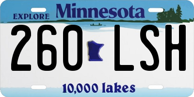 MN license plate 260LSH