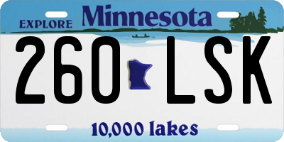 MN license plate 260LSK
