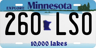 MN license plate 260LSO