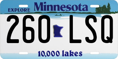 MN license plate 260LSQ