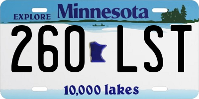 MN license plate 260LST