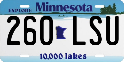 MN license plate 260LSU