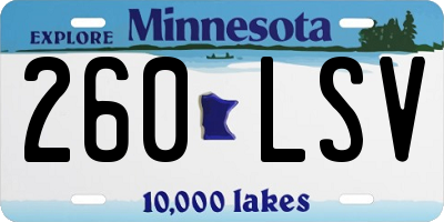 MN license plate 260LSV