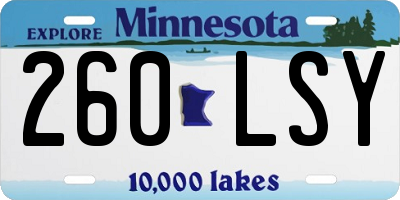 MN license plate 260LSY