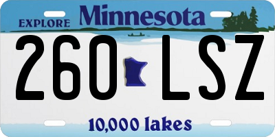 MN license plate 260LSZ