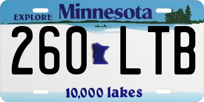 MN license plate 260LTB