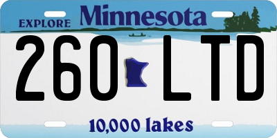 MN license plate 260LTD