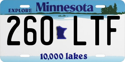 MN license plate 260LTF