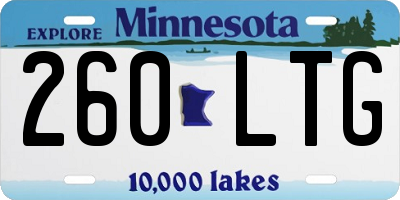MN license plate 260LTG