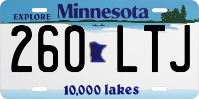 MN license plate 260LTJ
