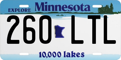 MN license plate 260LTL