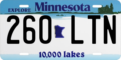 MN license plate 260LTN