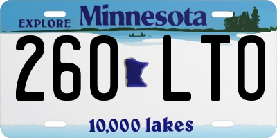 MN license plate 260LTO