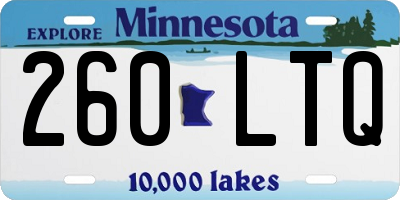 MN license plate 260LTQ