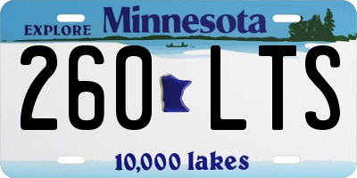 MN license plate 260LTS