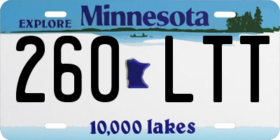 MN license plate 260LTT