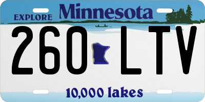 MN license plate 260LTV