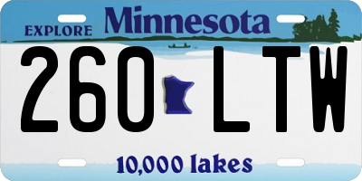 MN license plate 260LTW