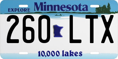 MN license plate 260LTX