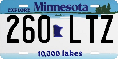 MN license plate 260LTZ