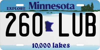 MN license plate 260LUB