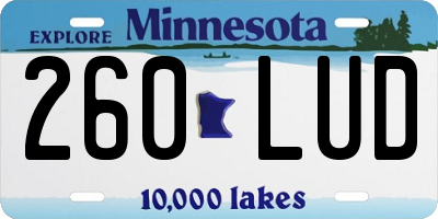 MN license plate 260LUD
