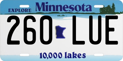MN license plate 260LUE
