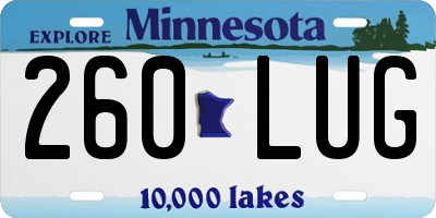 MN license plate 260LUG