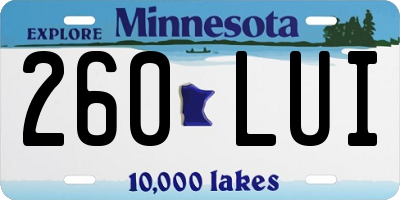 MN license plate 260LUI
