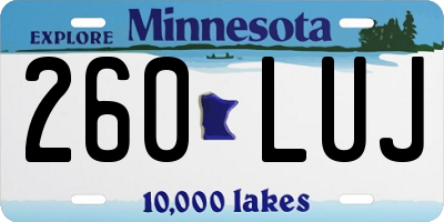 MN license plate 260LUJ