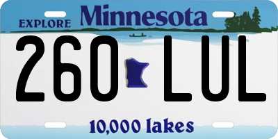 MN license plate 260LUL