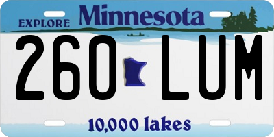 MN license plate 260LUM