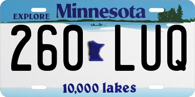 MN license plate 260LUQ