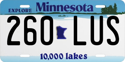 MN license plate 260LUS